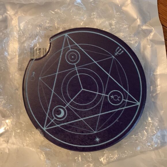 Set of FOUR absorbent ceramic car coasters - Picture 4 of 5